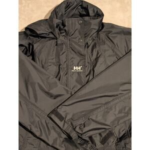Vintage Helly Hansen Helly Tech Rain Jacket Black Men's Medium Gorpcore Packable